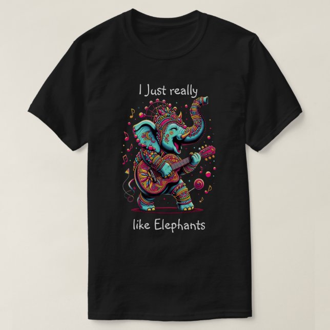 Camiseta Elefante majestuoso con diseños tribales vibrantes (Diseño del anverso)