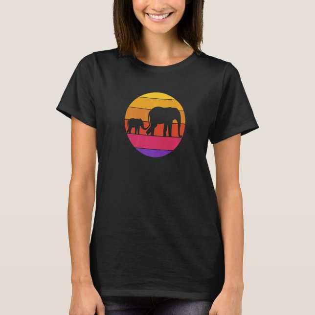 Camiseta Elefante Mamá Retro Elefante Animal Safari 1 (Anverso)