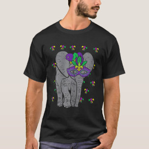 Camiseta Elefante Mardi Gras Máscara Carnaval Nola Hombres 