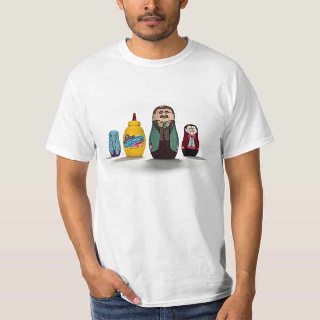 Camiseta Elefante/mostaza/Teddy Roosevelt/camisa de Drácula (Anverso)