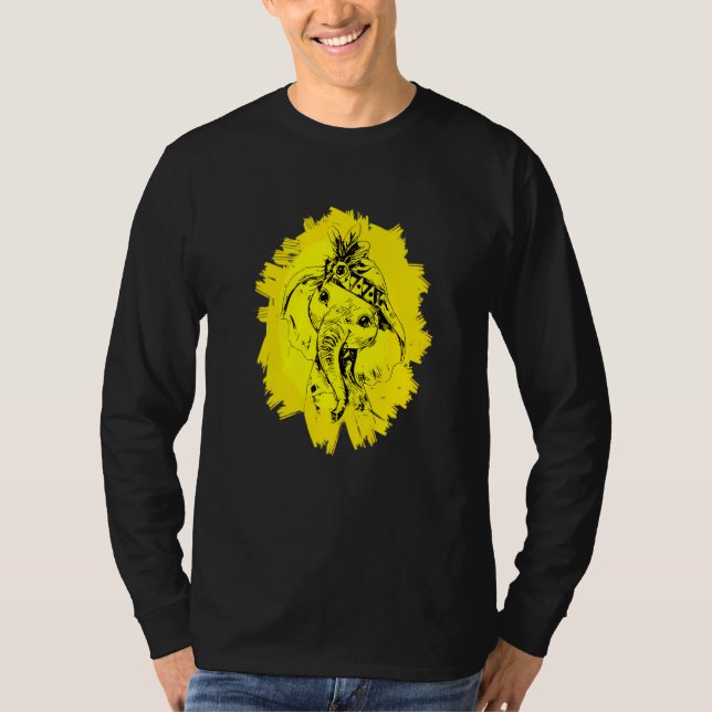 Camiseta Elefante Motif Animales africanos coloridos Anillo (Anverso)