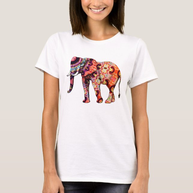 Camiseta Elefante multicolor (Anverso)