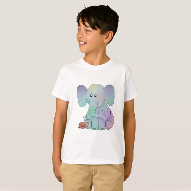 Camiseta Elefante multicolor con caracol (Anverso completo)