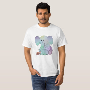 Camiseta Elefante multicolor con caracol