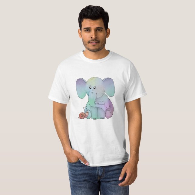 Camiseta Elefante multicolor con caracol (Anverso completo)