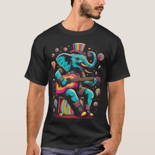 Camiseta Elefante musical en el sombrero superior