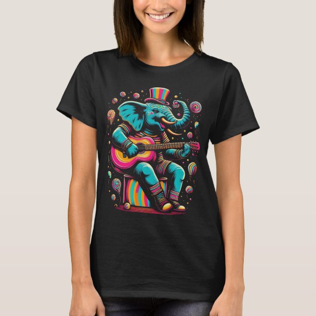 Camiseta Elefante musical en el sombrero superior (Anverso)