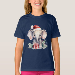 Camiseta Elefante Navideño Adorable