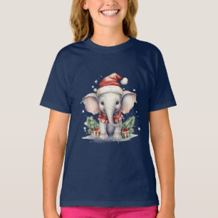Camiseta Elefante Navideño Adorable