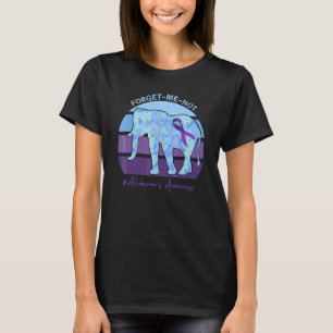 Camiseta Elefante Nomeolvides flores Alzheimeru2019s Concie