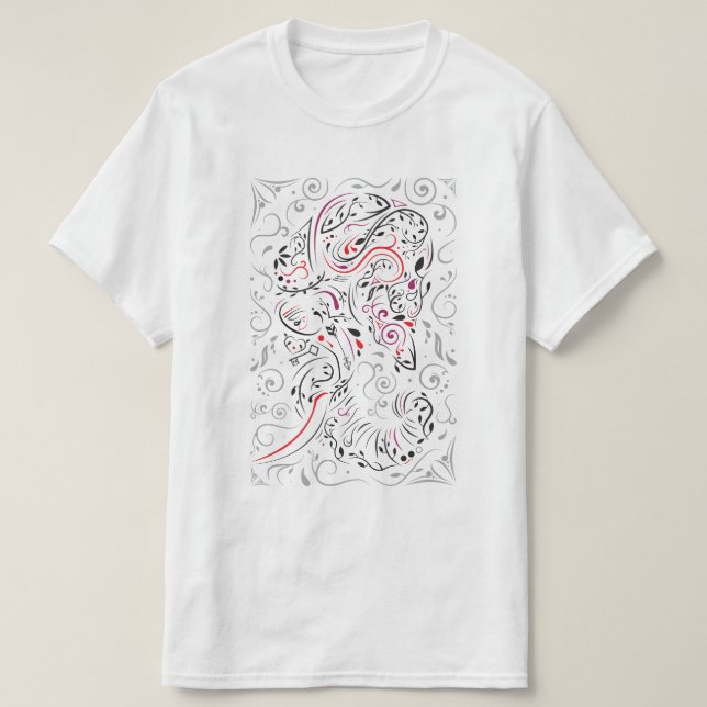 Camiseta elefante ornamental (Diseño del anverso)