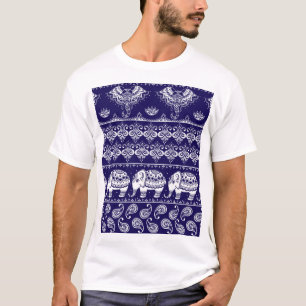 Camiseta Elefante, paisley: patrón de cosecha tribal.