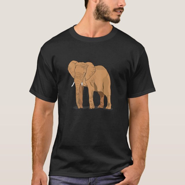 Camiseta Elefante Para Hombres Por Safari Y Hinchas De Áfri (Anverso)