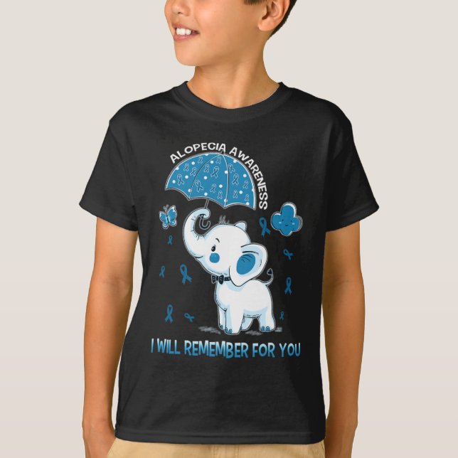 Camiseta Elefante para la toma de conciencia de la alopecia (Anverso)