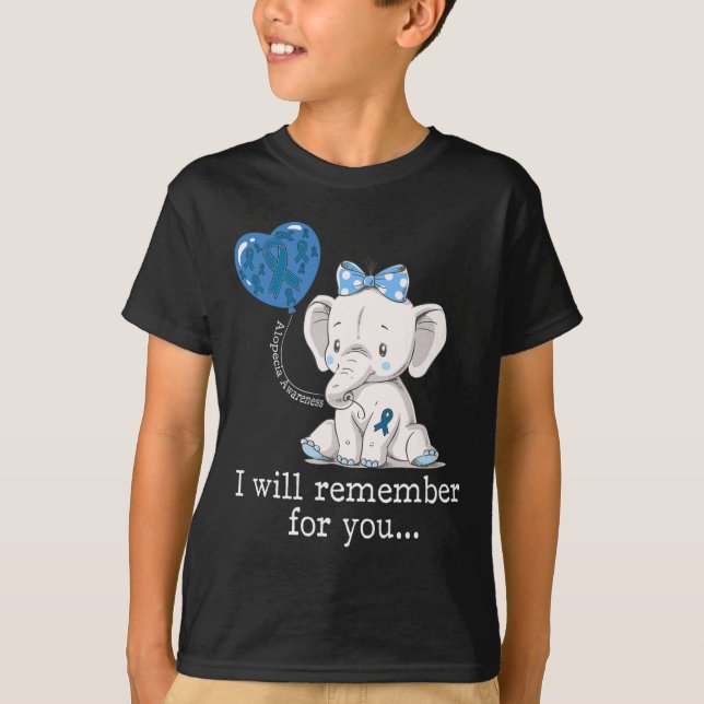 Camiseta Elefante para la toma de conciencia de la alopecia (Anverso)