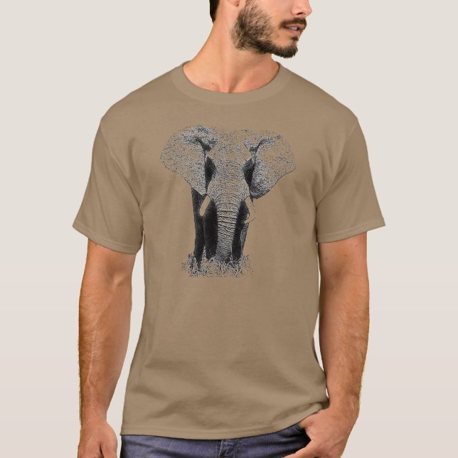 Camiseta Elefante - Pintura animal (Anverso)
