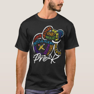 Camiseta Elefante PreK De vuelta a la escuela de Word Cloud