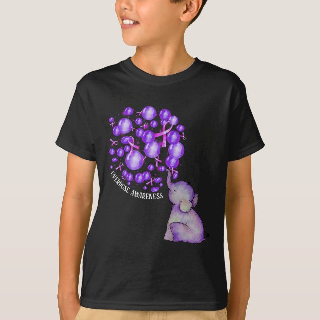 Camiseta Elefante que sopla leones morados sobredosis Aware (Anverso)