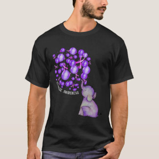 Camiseta Elefante que sopla leones morados sobredosis Aware