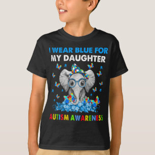 Camiseta Elefante Que Uso Azul Para Mi Autismo Hija