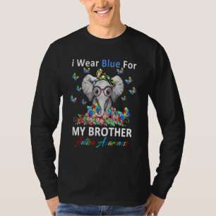 Camiseta Elefante Que Uso Azul Para Mi Hermano Autismo Awar