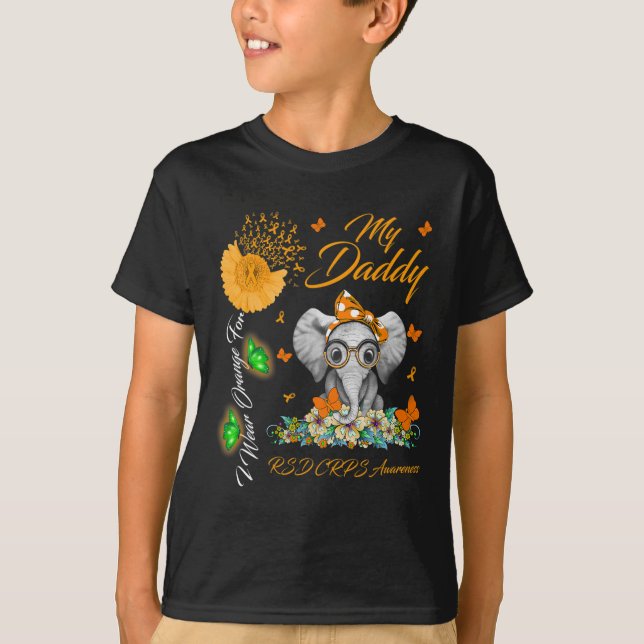 Camiseta Elefante Que Uso Naranja Para Mi Papi RSD Con Cuid (Anverso)