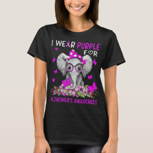 Camiseta Elefante Que Uso Púrpura Para La Conciencia Del Al