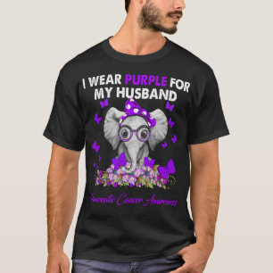 Camiseta Elefante Que Uso Púrpura Para Mi Esposo Pancreátic