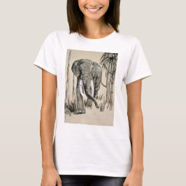 Camiseta Elefante recorriendo el arte de la sabana madura