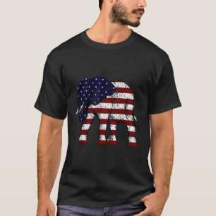 Camiseta Elefante Republicano Bandera Estadounidense Desgas