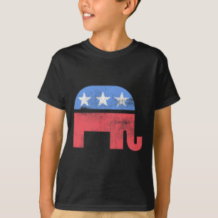 Camiseta Elefante Republicano Estilo Retro Pro Americano Pa