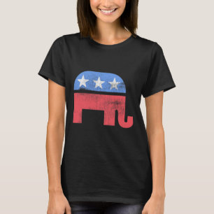 Camiseta Elefante Republicano Estilo Retro Pro Americano Pa