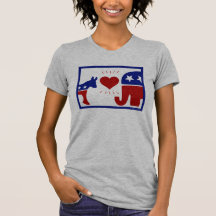 Elefante republicano y burro democrático enamorado