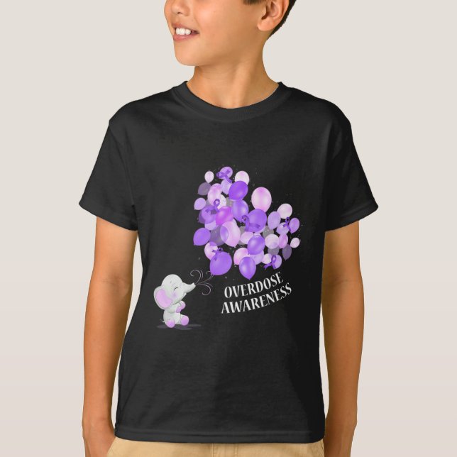 Camiseta Elefante resonando globos Conciencia sobre la sobr (Anverso)