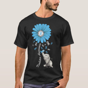 Camiseta Elefante Retro de Conciencia sobre la Diabetes Dia