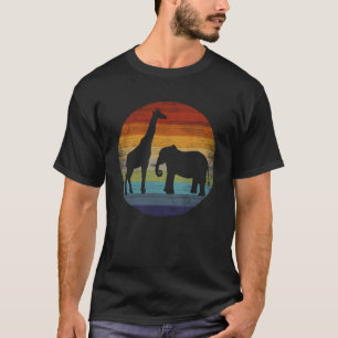 Camiseta Elefante Retro Jirafa Animal Jirafa Vintage Ele