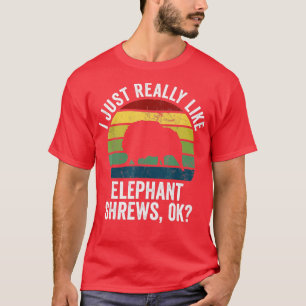 Camiseta Elefante Retro Shrew Me Gusta Realmente Elefante S
