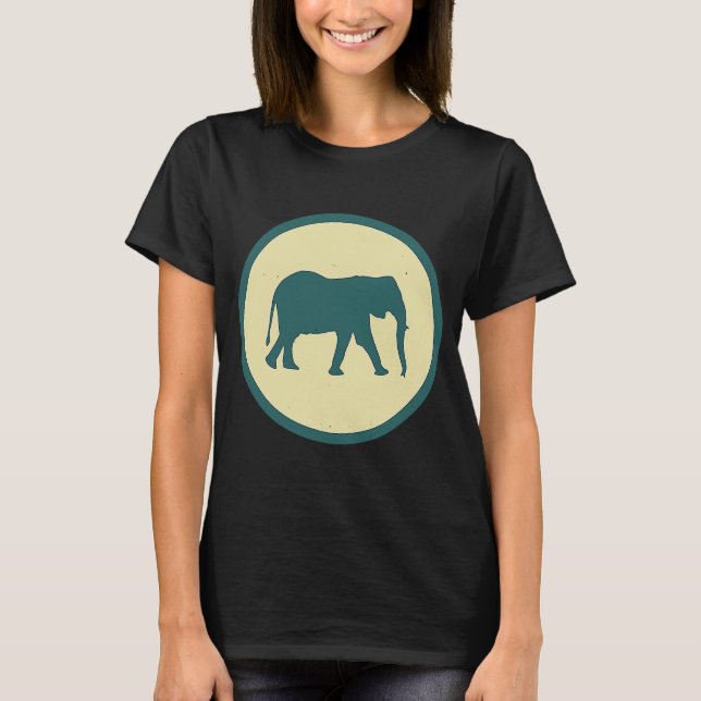 Camiseta Elefante Retro Vintage Animal salvaje (Anverso)