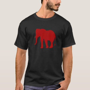 Camiseta Elefante Rojo Silhouette Zoólogo Elefante Mundial