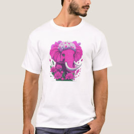 Camiseta Elefante rosa con daiseys