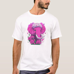 Camiseta Elefante rosa con daiseys