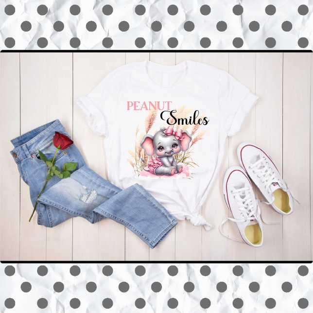 Camiseta Elefante rosa dulce - Sonrisas de maní (Subido por el creador)