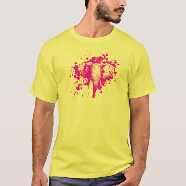 Camiseta Elefante rosa enojado (Anverso)