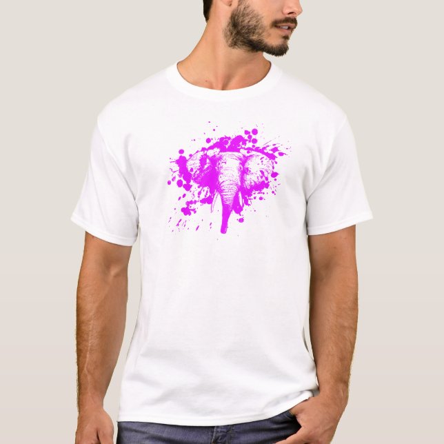 Camiseta Elefante rosa enojado (Anverso)