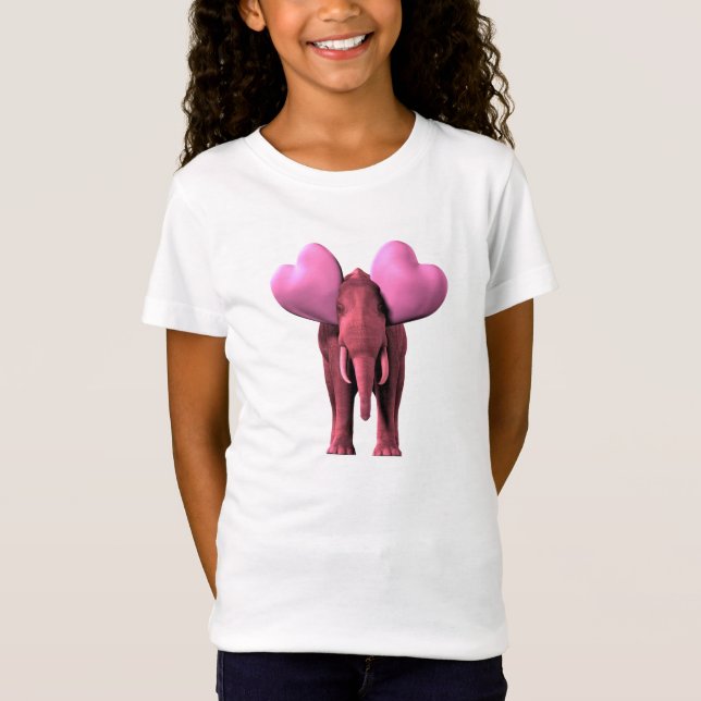 Camiseta Elefante rosa romántico (Anverso)