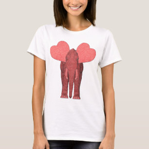Camiseta Elefante rosa romántico