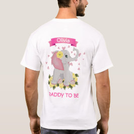 Camiseta Elefante rosa y gris "Papi para ser" Baby Shower