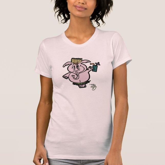Camiseta ¡Elefante rosado Hula! (Anverso)