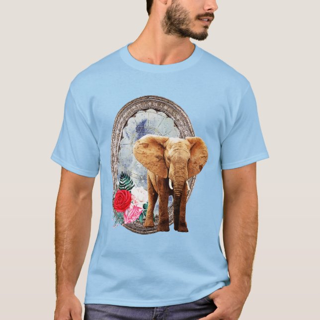 Camiseta Elefante, Rosas Y Marco (Anverso)
