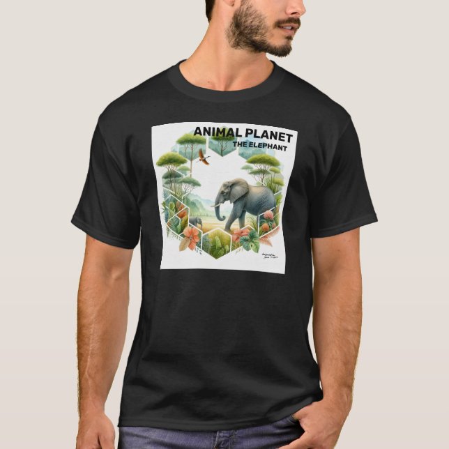 Camiseta Elefante salvaje en la naturaleza impreso - Arte a (Anverso)